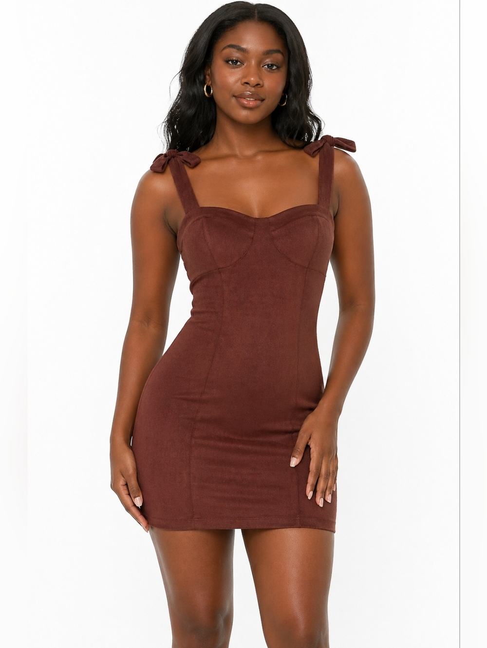 NWT Free People Brown Tie-Shoulder Dress Size L